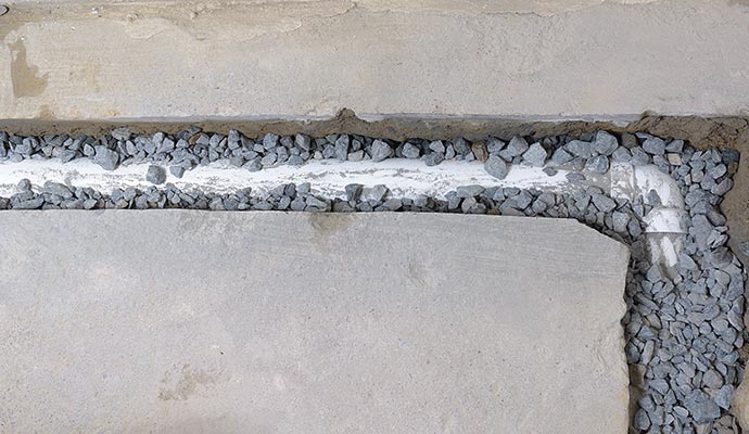 Crawl space drain installed