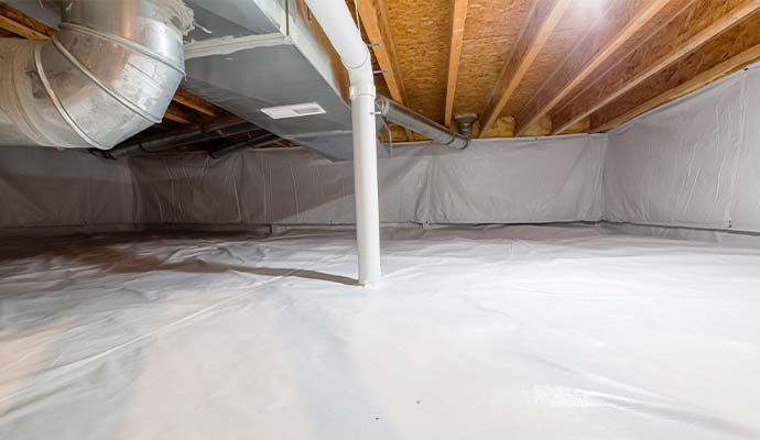 A clean encapsulated crawl space