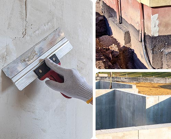 Collage of structural foundation repair services