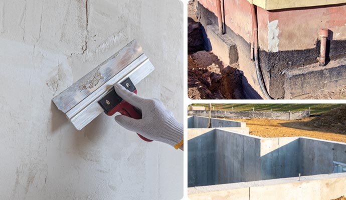 Collage of structural foundation repair services