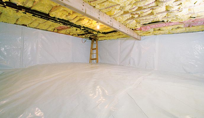 A clean insulated crawl space