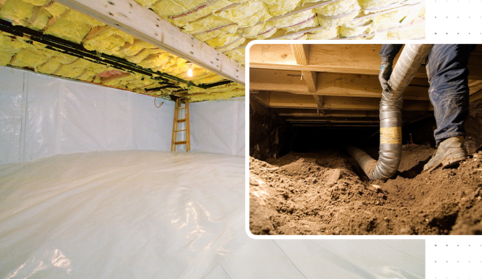 Encapsulated crawl space with professional crawl space service