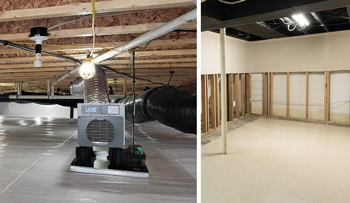 Crawl space waterproofing