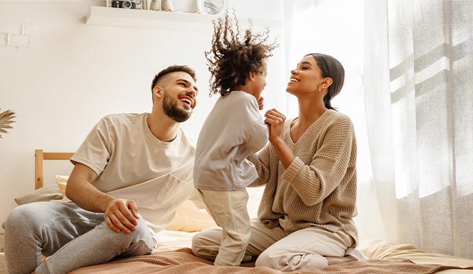 Family enjoying in humidity controlled room