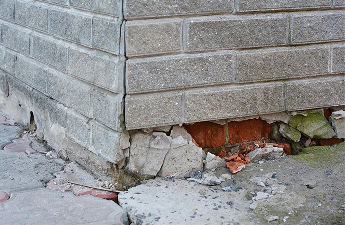 Cracked foundation wall