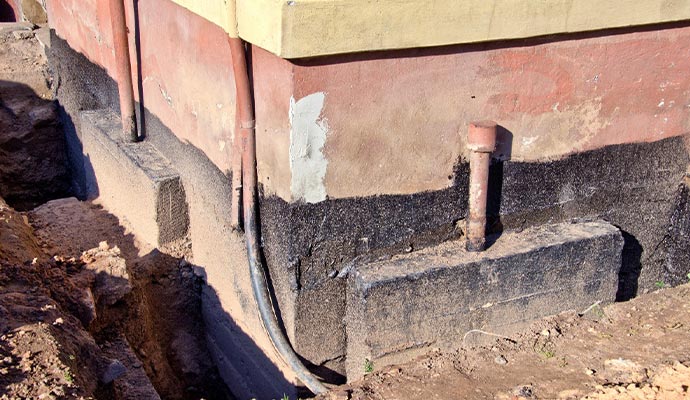 A foundation wall
