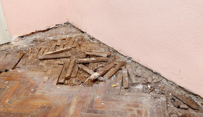 Damaged wood floor