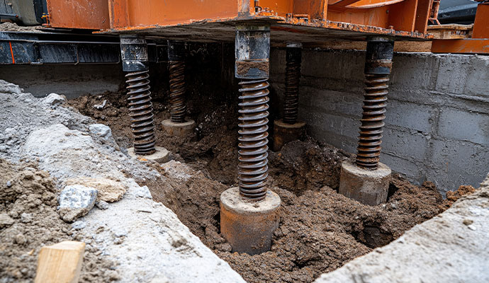 Helical pier installation