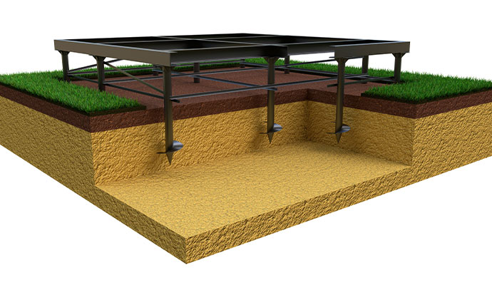 Helical screw pile foundation