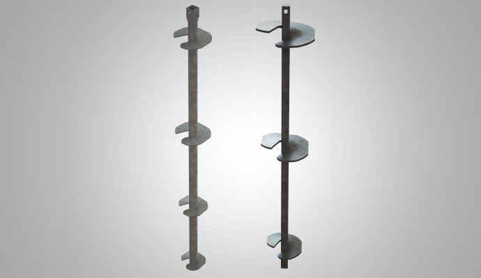 Two different models of helical piers for foundation support