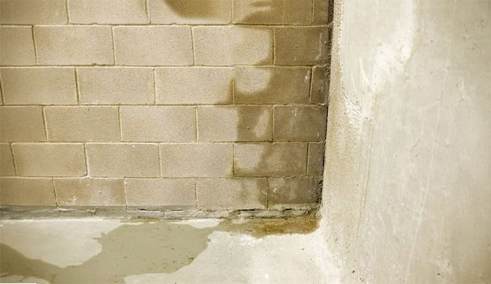Leaking crawl space wall