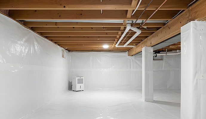 Installed dehumidifier in crawl space for moisture control service
