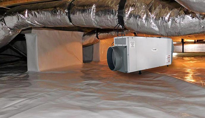 Dehumidifier in crawl space