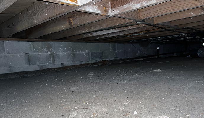 Dirty crawl space area