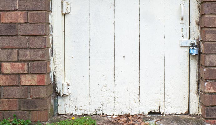Old crawl space door