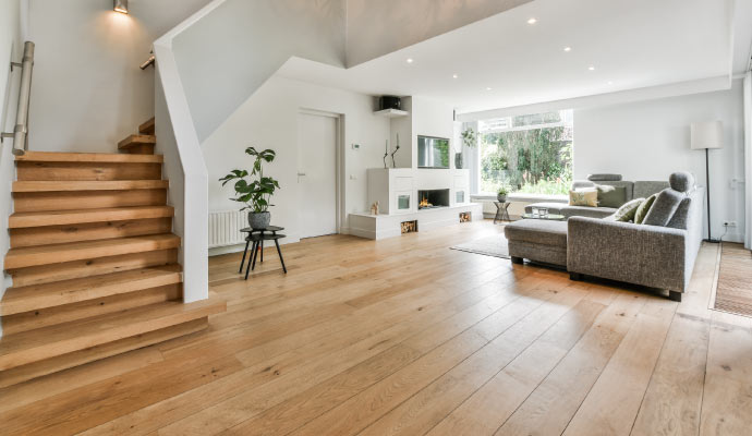 Newly repaired sagging floor