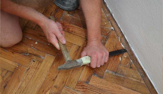 Professional repairing sloping floor