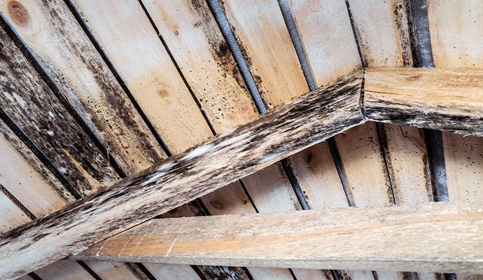 Rotten wood on the ceiling