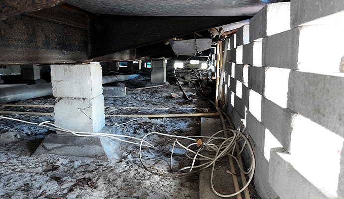 Unfinished crawl space Unfinished crawl space