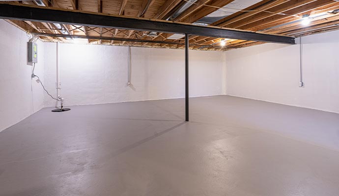 Waterproofed basement